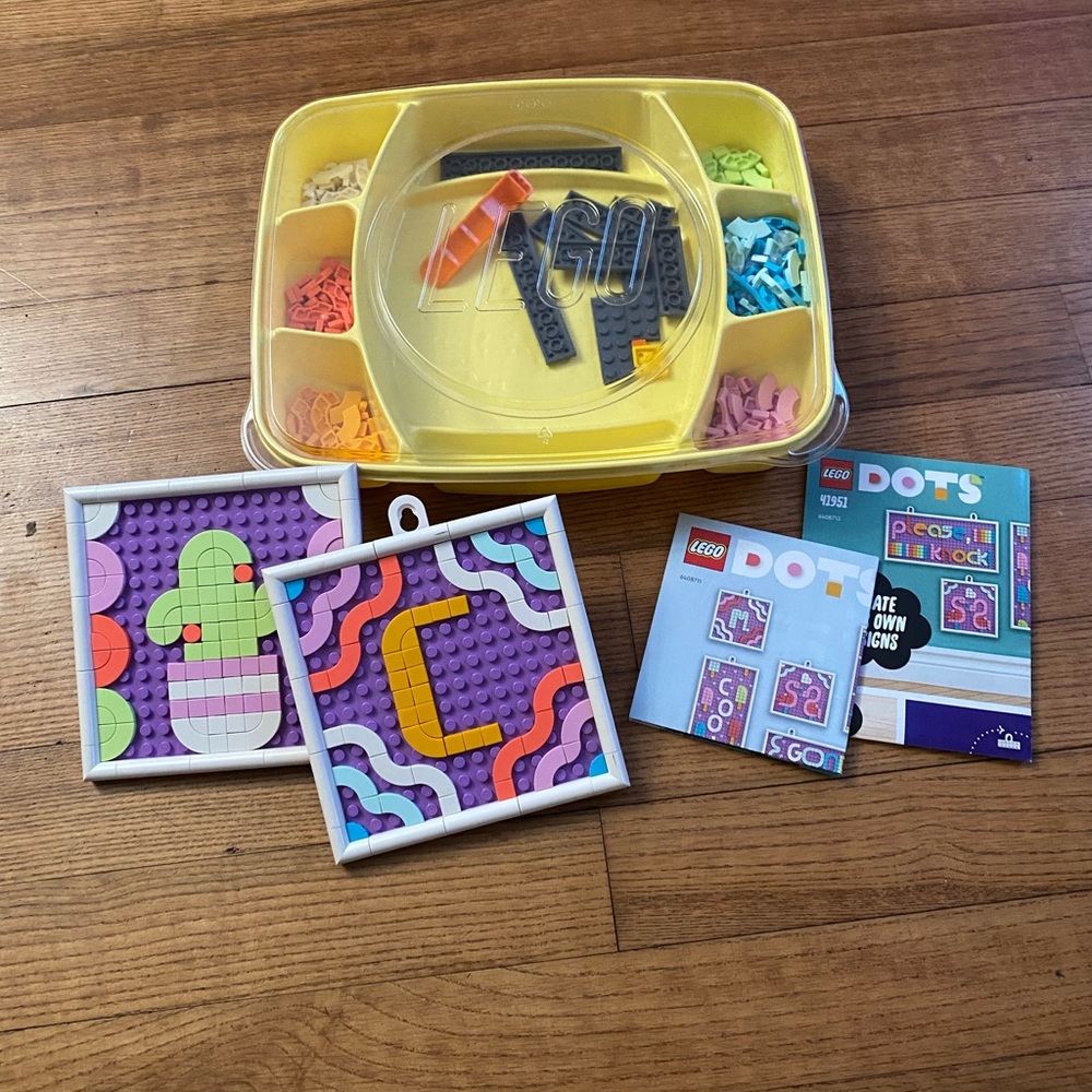 LEGO DOTS make your own Picture Frames Set - Purple, Yellow Green in case w/ lid